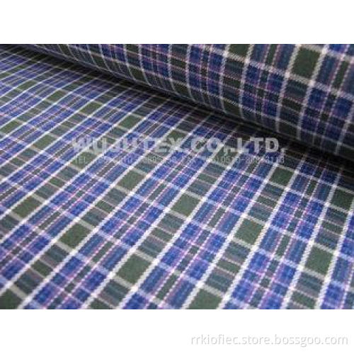 Cotton Wool Yarn Dyed, Twill Weave, Check Fabric with Liqui